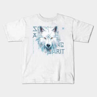 White nordic wolf Kids T-Shirt